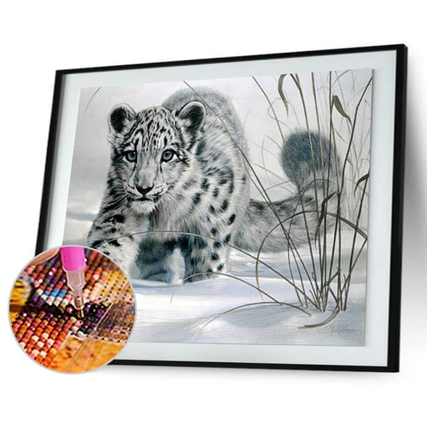 5D DIY Full Drill Diamond Painting Snow Leopard Embroidery Kits Home Decor Arts 5D DIY Full Drill Diamond Painting Snow Leopard Embroidery Kits Home Decor Arts
